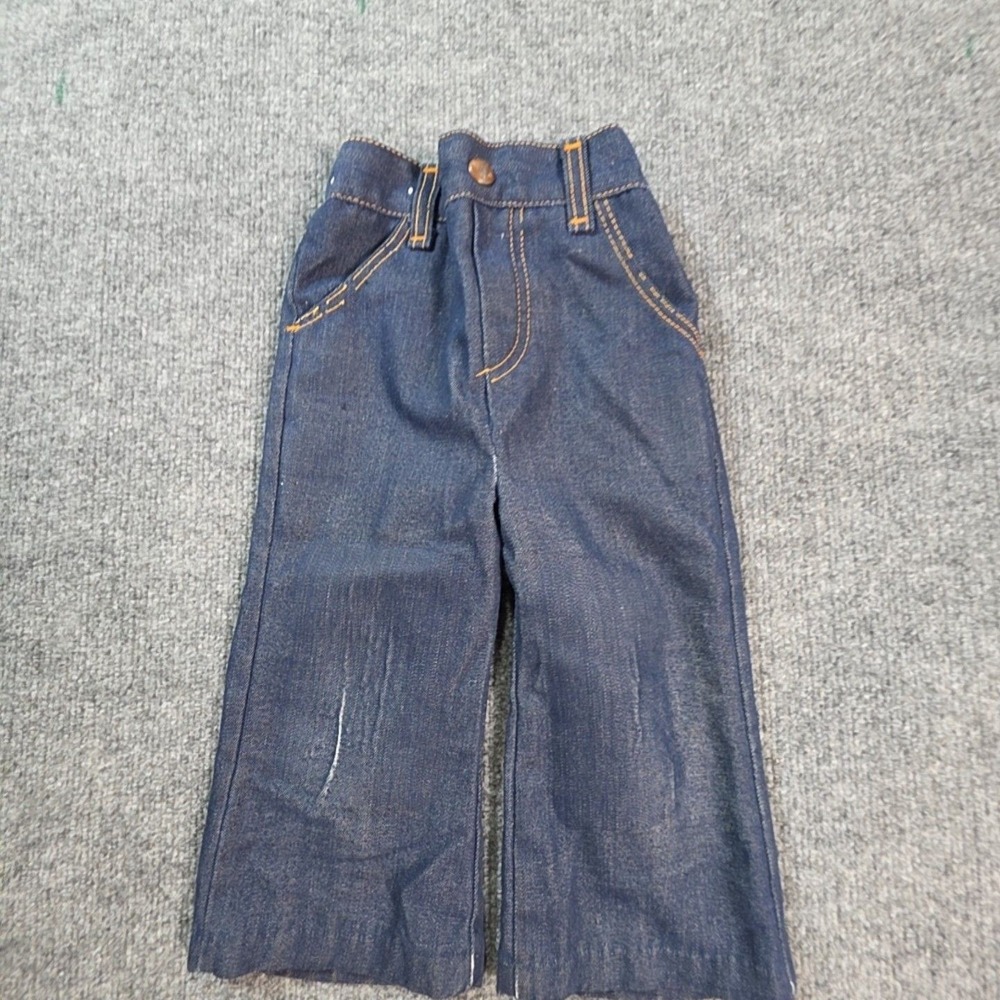 Jeans Pants Baby Girls 9-12 Months Blue Denim Elastic Waist Ankle Casual Fall